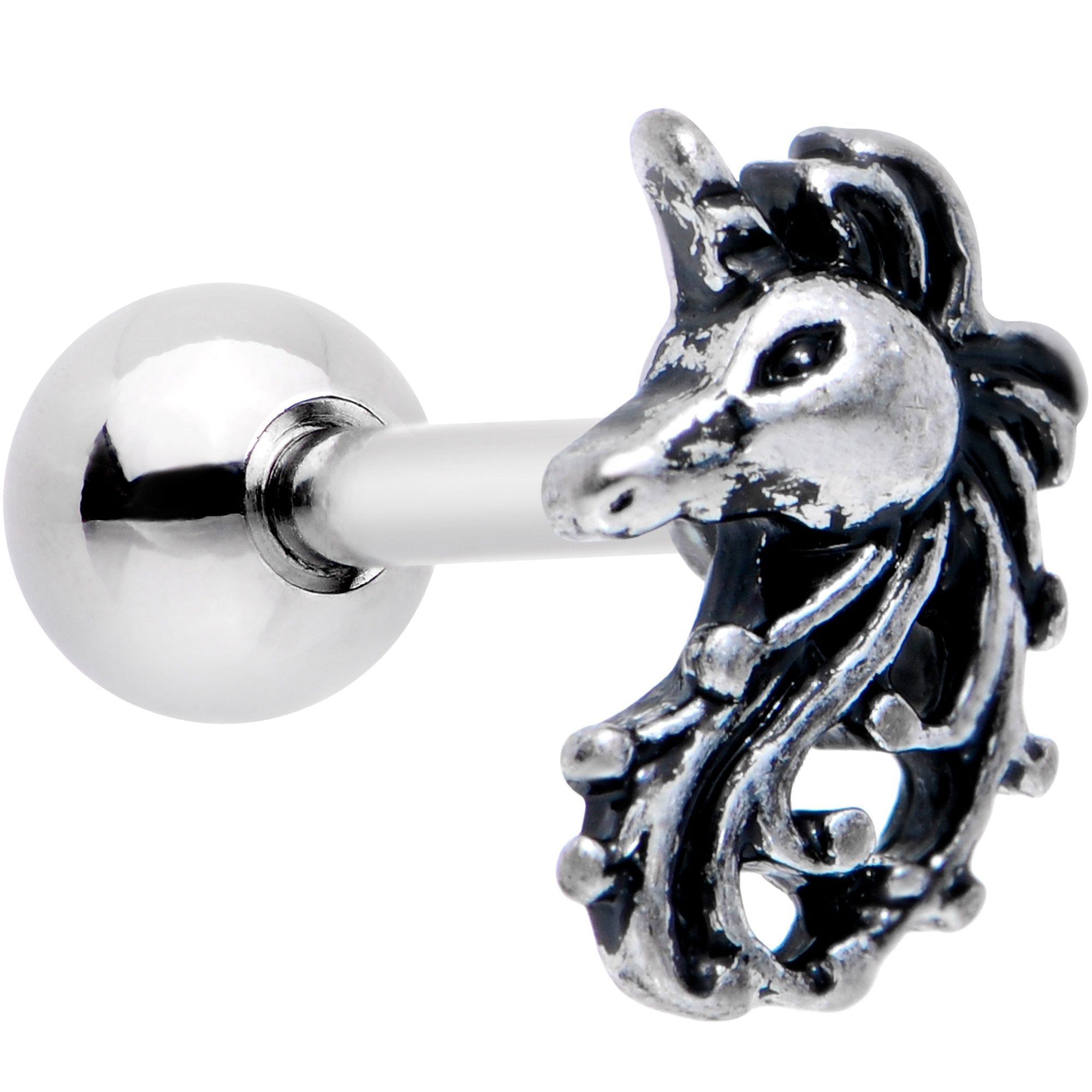 BodyCandy 16G 1/4 Majestic Unicorn Cartilage Tragus Earring — main product shot