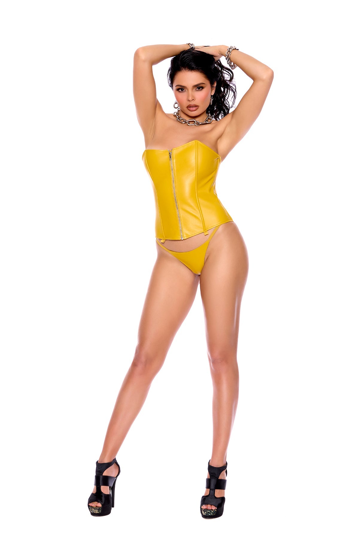 Love Spark Cove | Intimate Apparel, Pleasure Shop & Free Shipping Leather Strapless Bustier With Zip Front Closure, Boning An