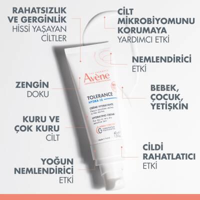 Avene Tolerance Hydra-10 Creme Moisturizing Cream for Sensitive Skin - Gentle Hydration for Babies, Children, and Adults
