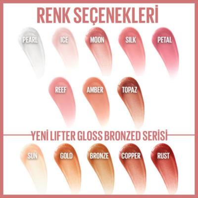 Maybelline Lifter Gloss: Hyaluronic Acid Hydrating Lip Gloss for Plump, Smooth Lips | Non-Sticky Formula - Silk Shade