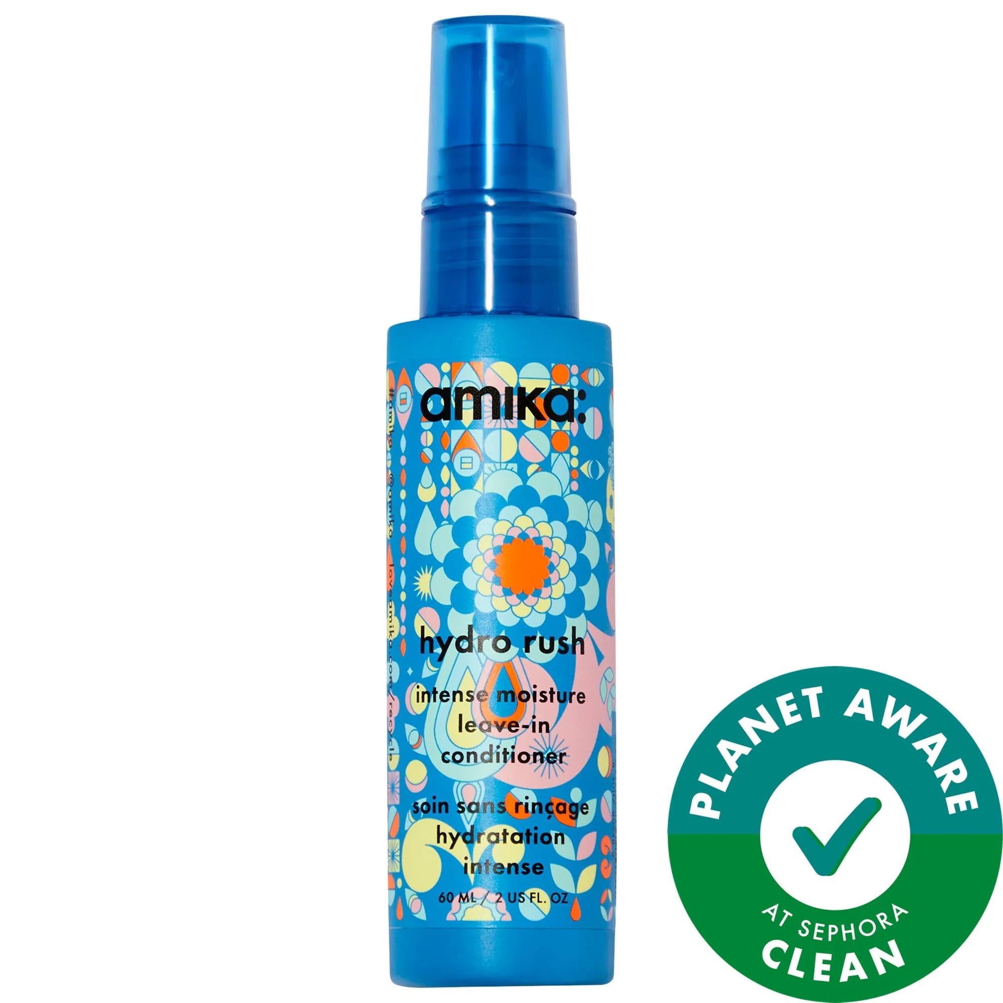 amika Hydro Rush: Intense Moisture Leave-In Hair Conditioner with Hyaluronic Acid for Dry, Frizzy Hair - Vegan, Cruelty-Free, Detangles & Hydrates