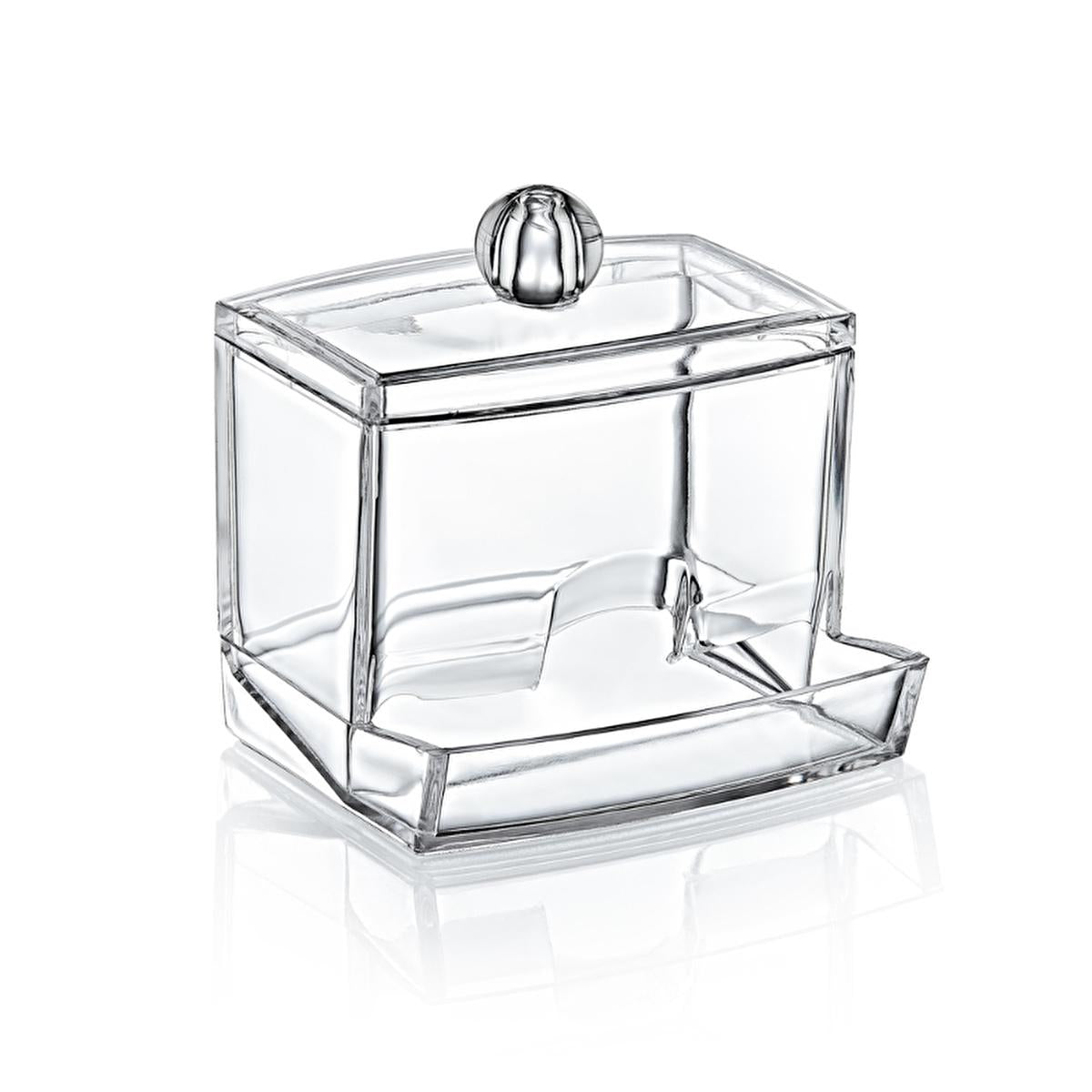Bee Home Crystal Cotton Bud Container - Elegant Bathroom Storage for Baby Essentials