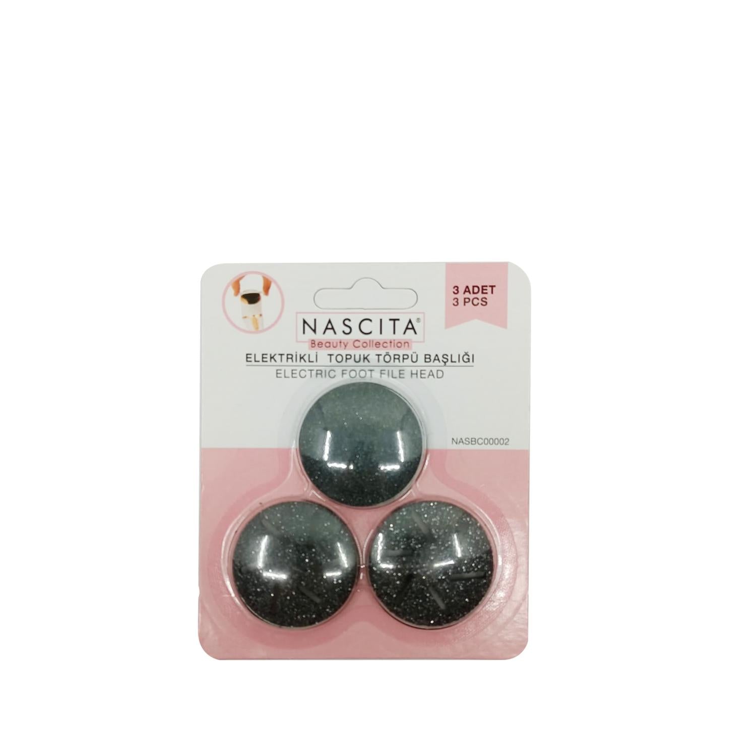Nascita Electric Foot File Heads - 3 Pack Replacement Heads for Smooth Feet
