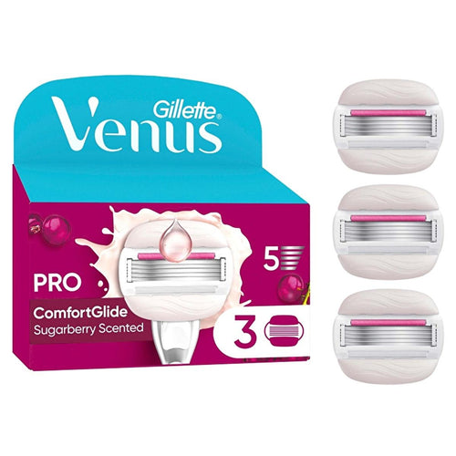 Gillette Venus ComfortGlide Sugarberry: Experience Silky Smooth Skin with this Dermatologically Tested Women's Razor (Includes 3 Blade Refills)