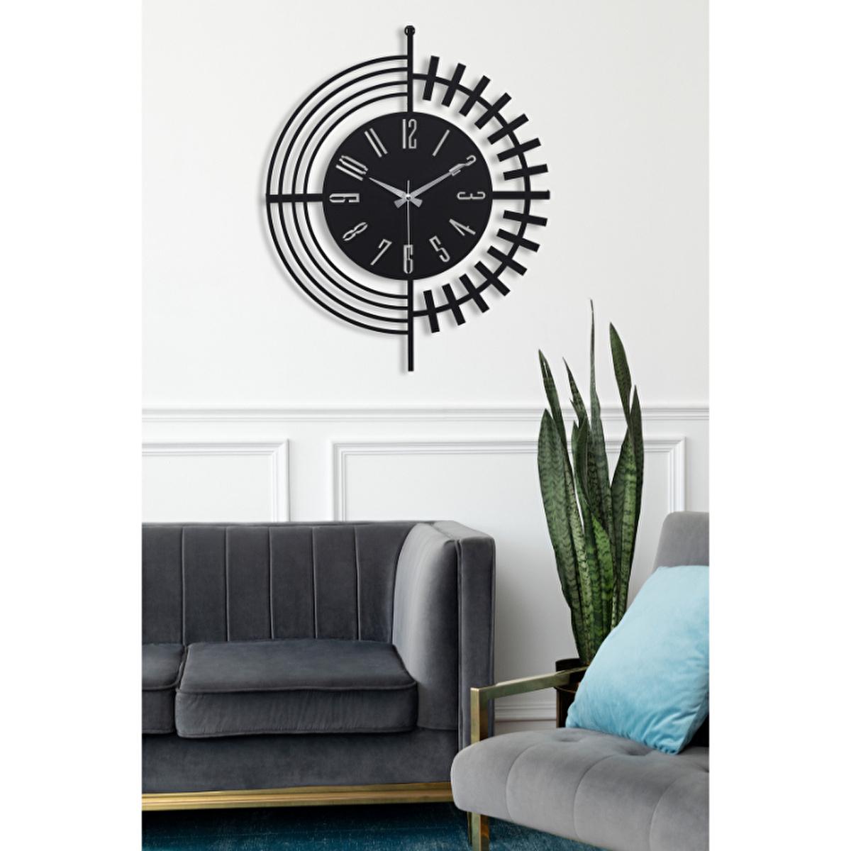 Muyika 50x50cm Modern Metal Silent Wall Clock - Large Decorative Clock for Home, Office