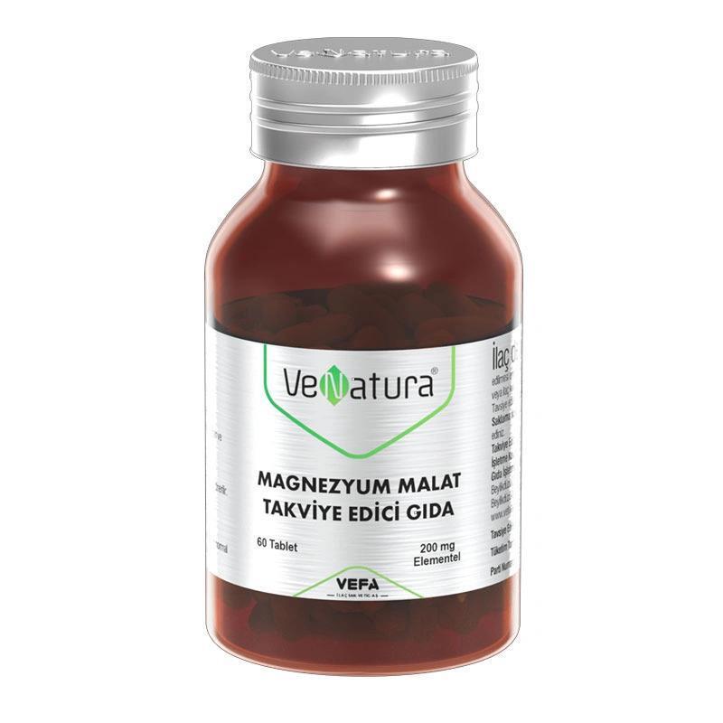 Venatura Magnesium Malate Supplement 200mg - 60 Tablets for Healthy Magnesium Levels