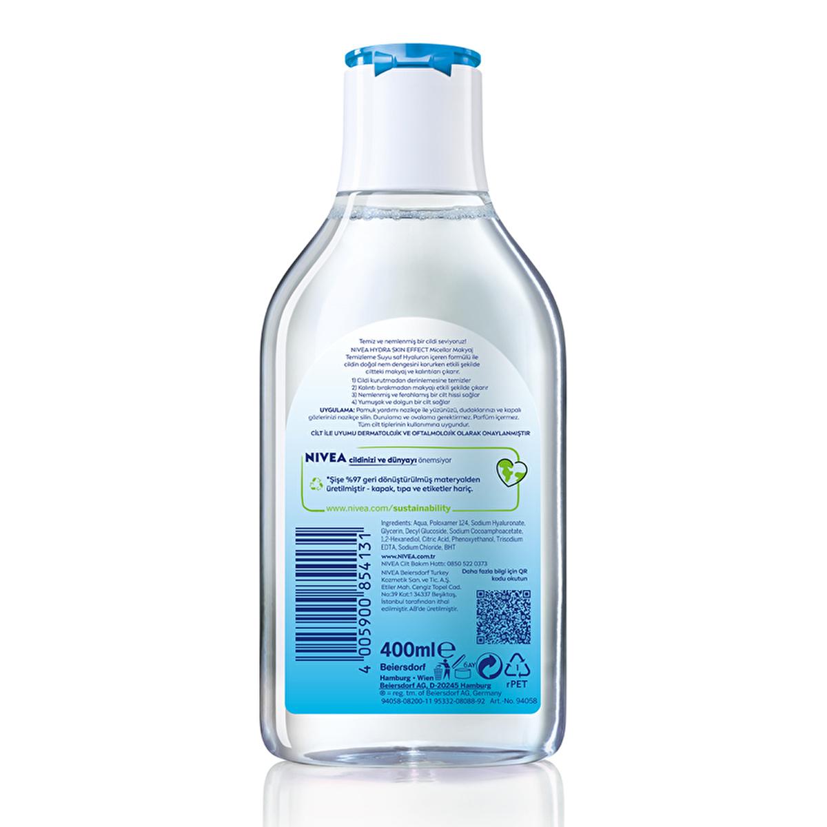 Nivea Hydra Skin Effect Micellar Makeup Cleansing Water - Gentle, Hydrating & Eco-Friendly Skincare for Sensitive Skin
