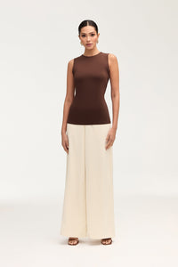 Labina Jersey Two Piece Tie Front Top - Brown Clothing Veiled 