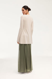 Labina Jersey Two Piece Tie Front Top - Stone Clothing Veiled 