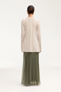 Labina Jersey Two Piece Tie Front Top - Stone Clothing Veiled 