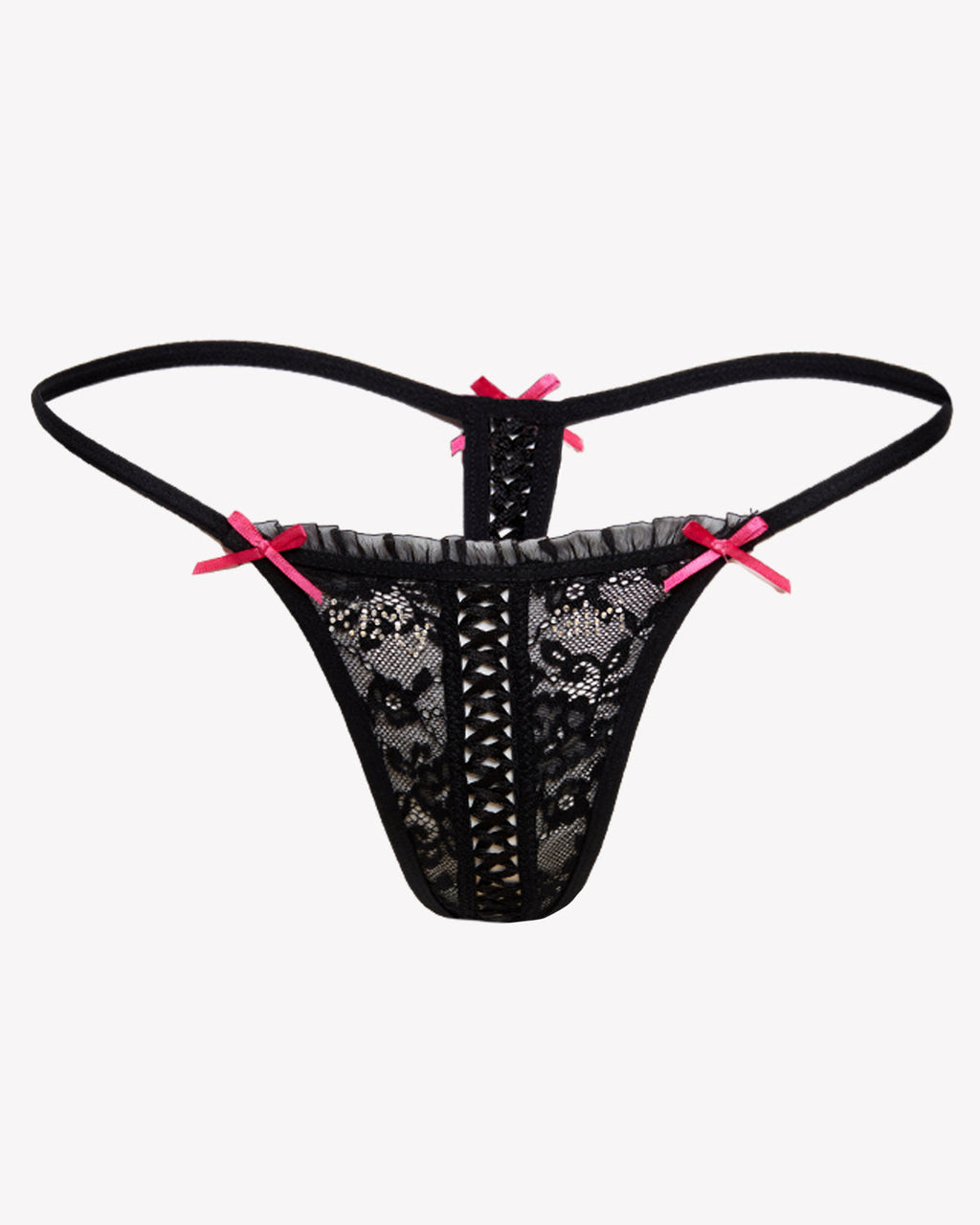 Cats n Scribbles Kitty Girl Lace-up G-String — side view