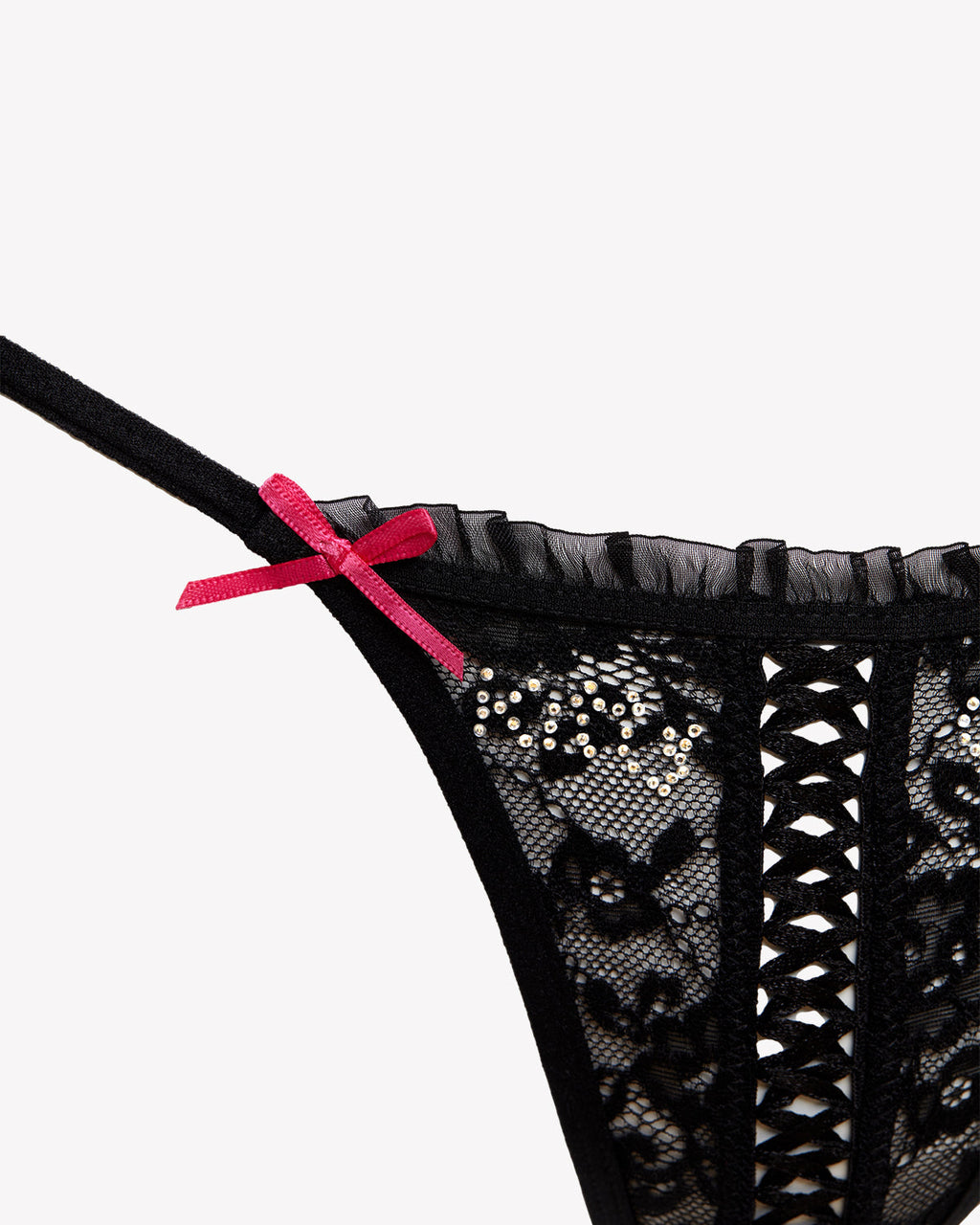 Cats n Scribbles Kitty Girl Lace-up G-String — back view