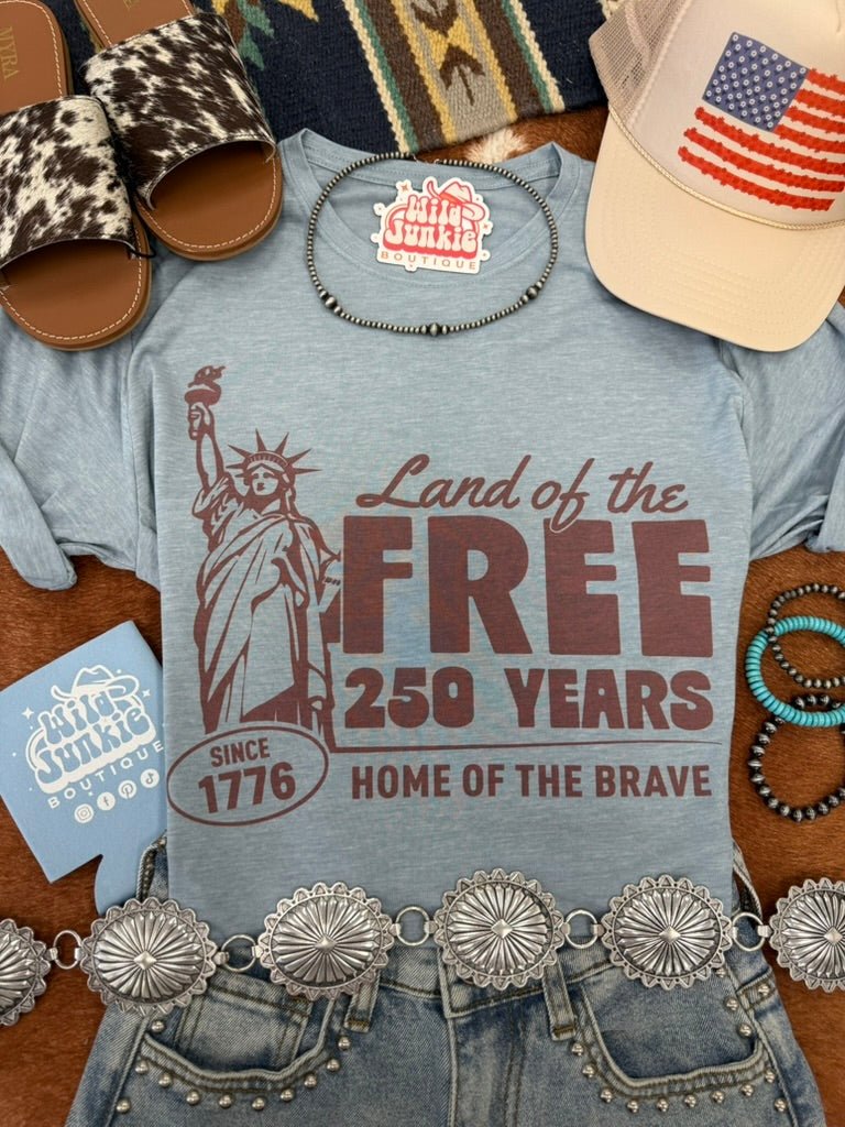 Wild Junkie Land of the Free 250 Years Graphic Tee — detail shot 7