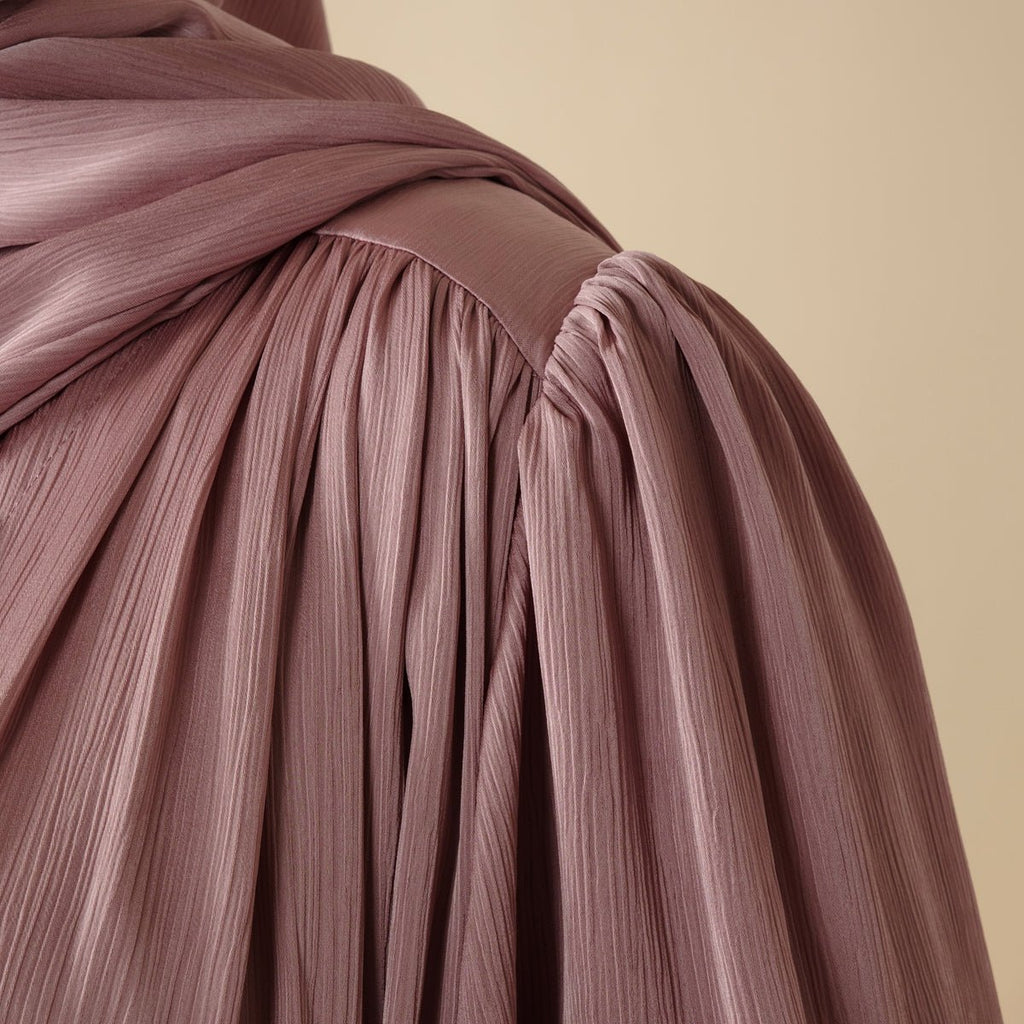 Mariam's Collection Lantern Sleeve Abaya, 4-Piece Set Large Pleated Sleeves Abaya (MOA084) — detail shot 10