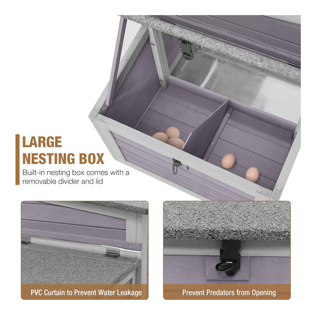 Large 103-Inch Outdoor Chicken Coop House With Run And Nesting Box [4-6 Chickens] (SAK53194) – SAKSBY WHOLESALE, view 5