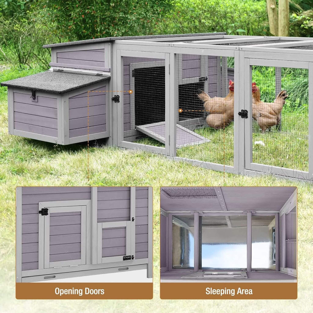 Large 103-Inch Outdoor Chicken Coop House With Run And Nesting Box [4-6 Chickens] (SAK53194) – SAKSBY WHOLESALE, view 6