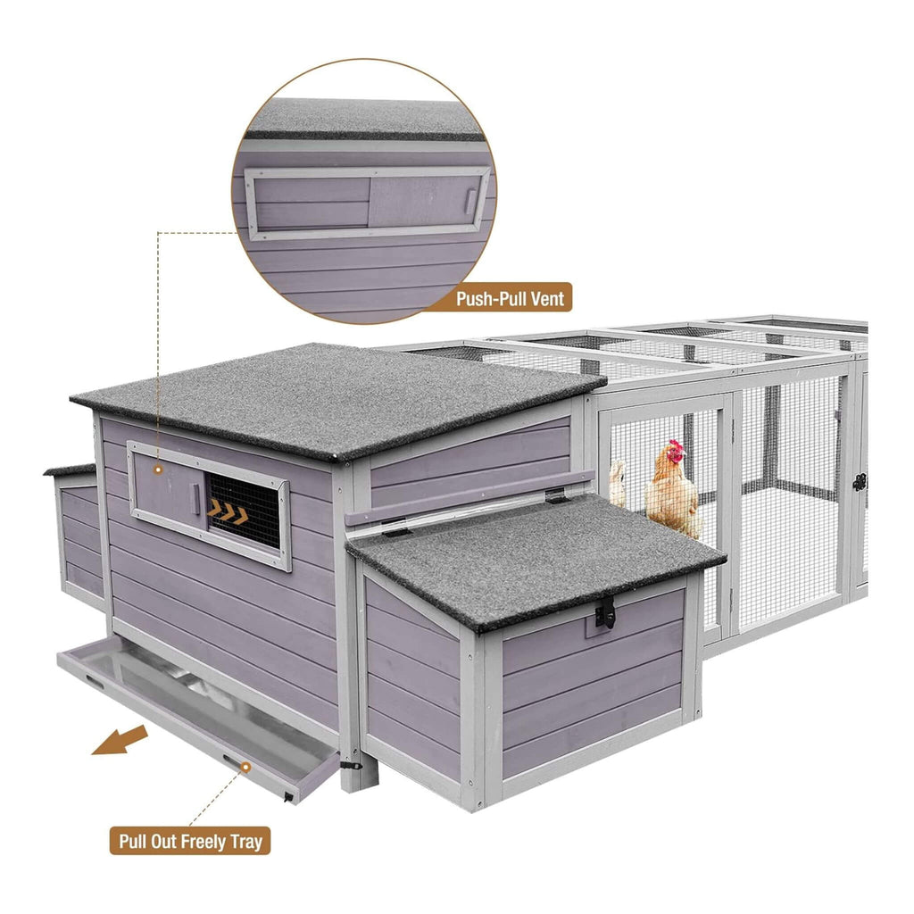 Large 103-Inch Outdoor Chicken Coop House With Run And Nesting Box [4-6 Chickens] (SAK53194) – SAKSBY WHOLESALE, view 8