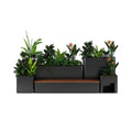 10FT Large Industrial Outdoor Flowerbox Bench With Metal Planter And Hardwood Seat [Made-To-Order] (SAK95620) – SAKSBY WHOLES