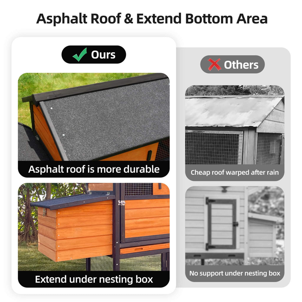 Large 114-Inch Outdoor Wooden Chicken Coop With Run And Nesting Box (SAK83516) – SAKSBY WHOLESALE, view 5