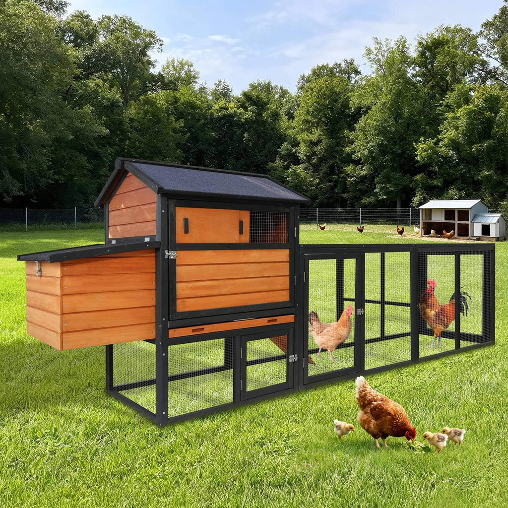 Large 114-Inch Outdoor Wooden Chicken Coop With Run And Nesting Box (SAK83516) – SAKSBY WHOLESALE