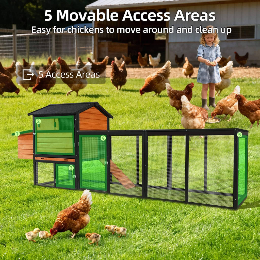 Large 114-Inch Outdoor Wooden Chicken Coop With Run And Nesting Box (SAK83516) – SAKSBY WHOLESALE, view 8