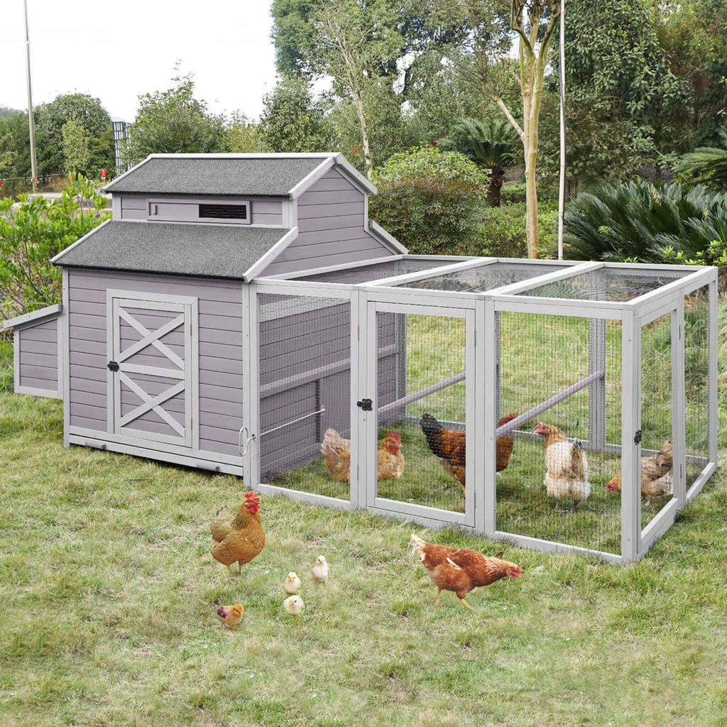 Large 115-Inch Portable Chicken Coop With Run And Nesting Boxes [8-10 Chickens] (SAK18263) – SAKSBY WHOLESALE
