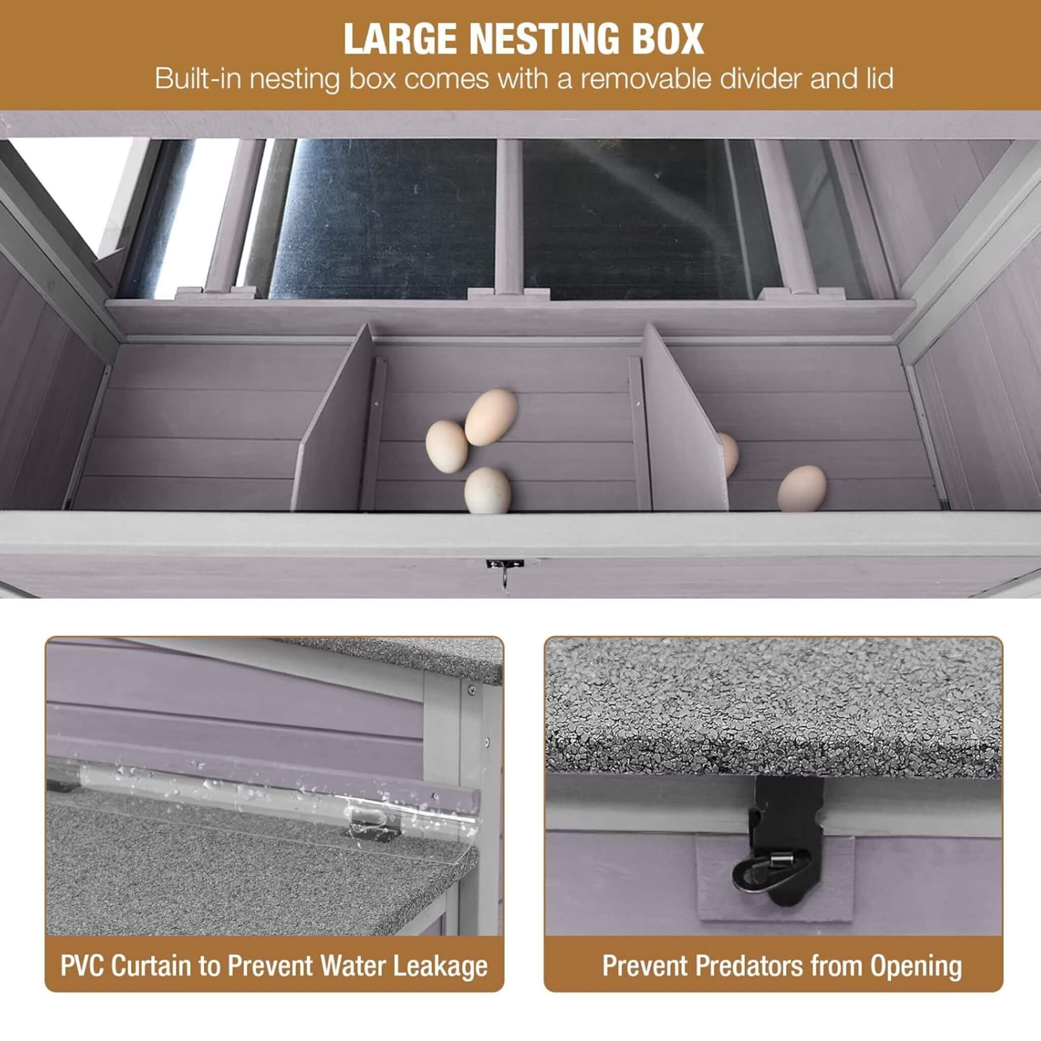 Large 115-Inch Portable Chicken Coop With Run And Nesting Boxes [8-10 Chickens] (SAK18263) – SAKSBY WHOLESALE, view 6