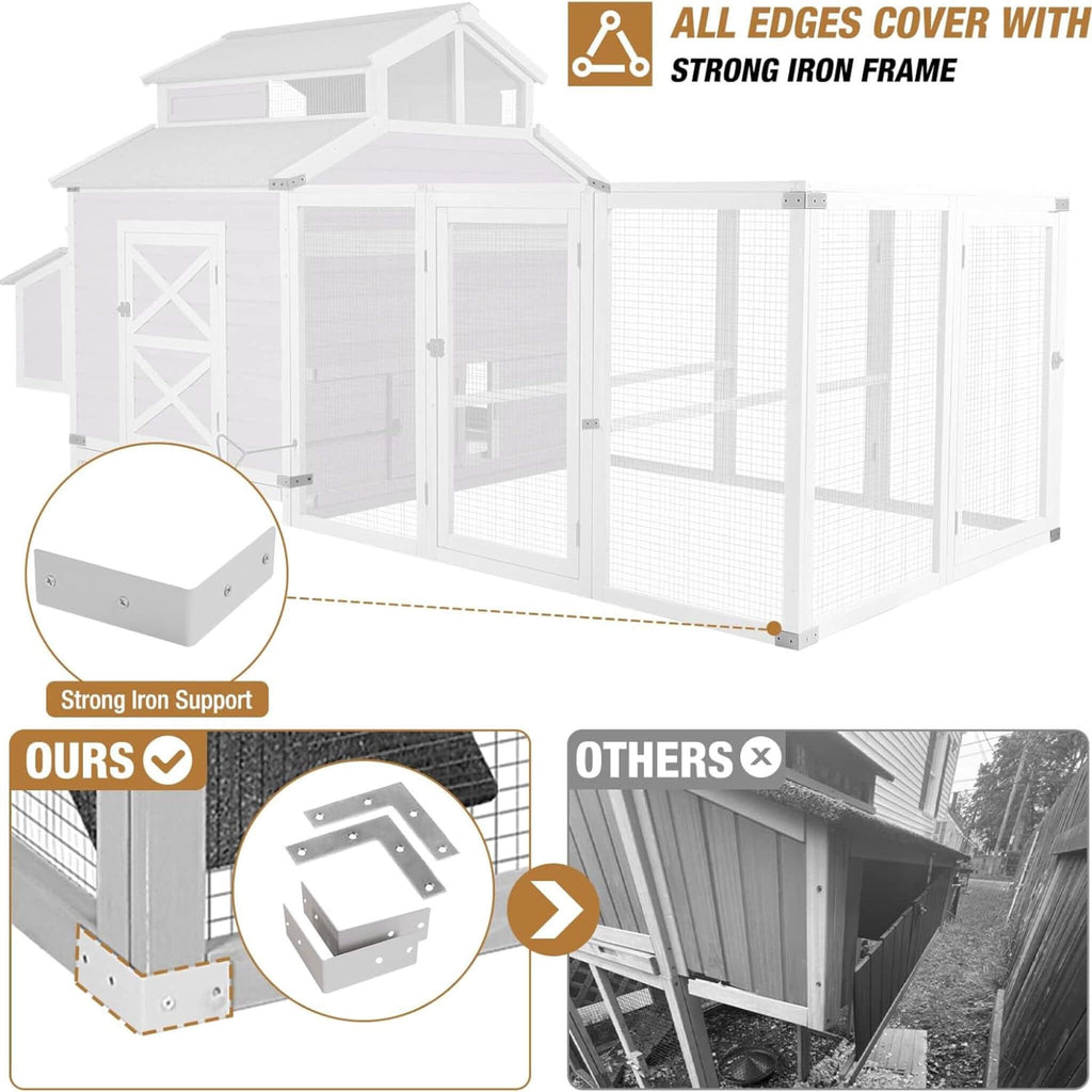 Large 115-Inch Portable Chicken Coop With Run And Nesting Boxes [8-10 Chickens] (SAK18263) – SAKSBY WHOLESALE, view 9