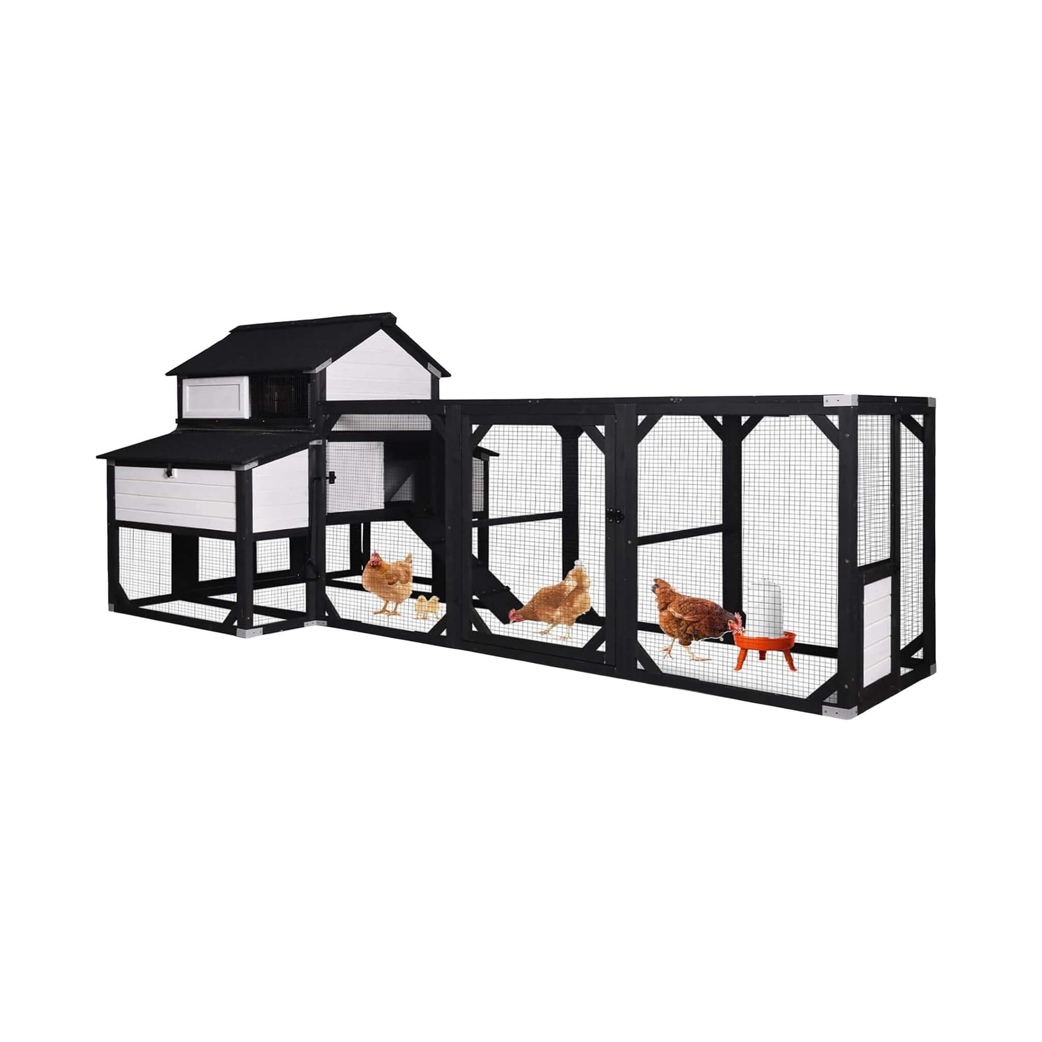 Large 118-Inch Outdoor Wooden Chicken Coop With Extended Run And 6 Nesting Boxes [8-10 Chickens] (SAK63940) – SAKSBY WHOLESAL