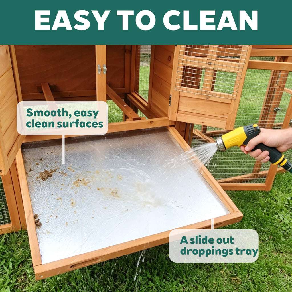 Large 122-Inch Chicken Coop With Run, Nest Box & Removable Tray For 4-6 Hens (SAK19542) – SAKSBY WHOLESALE, view 4