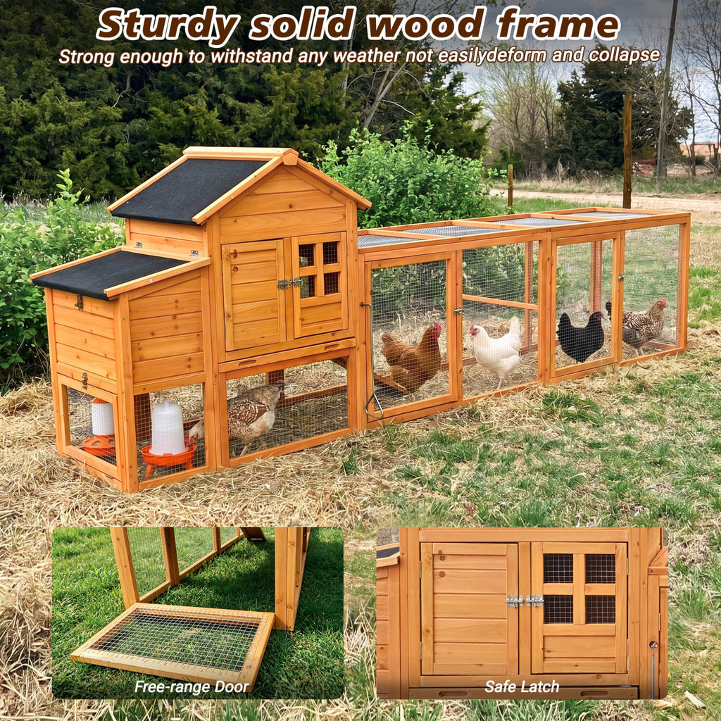 Large 122-Inch Chicken Coop With Run, Nest Box & Removable Tray For 4-6 Hens (SAK19542) – SAKSBY WHOLESALE, view 5