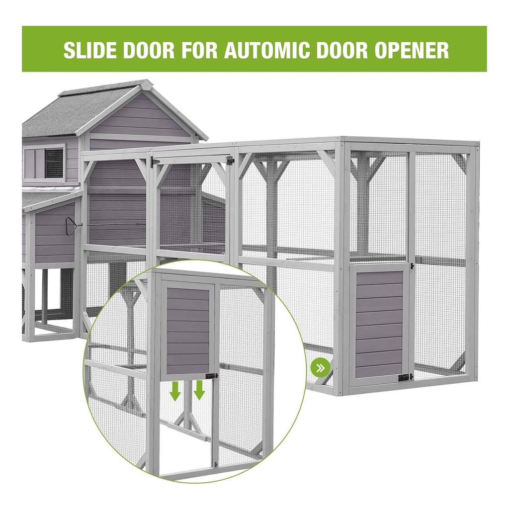 Large 137-Inch Wooden Chicken Coop With Run And 6 Nesting Boxes [10-15 Chickens] (SAK96430) – SAKSBY WHOLESALE, view 7