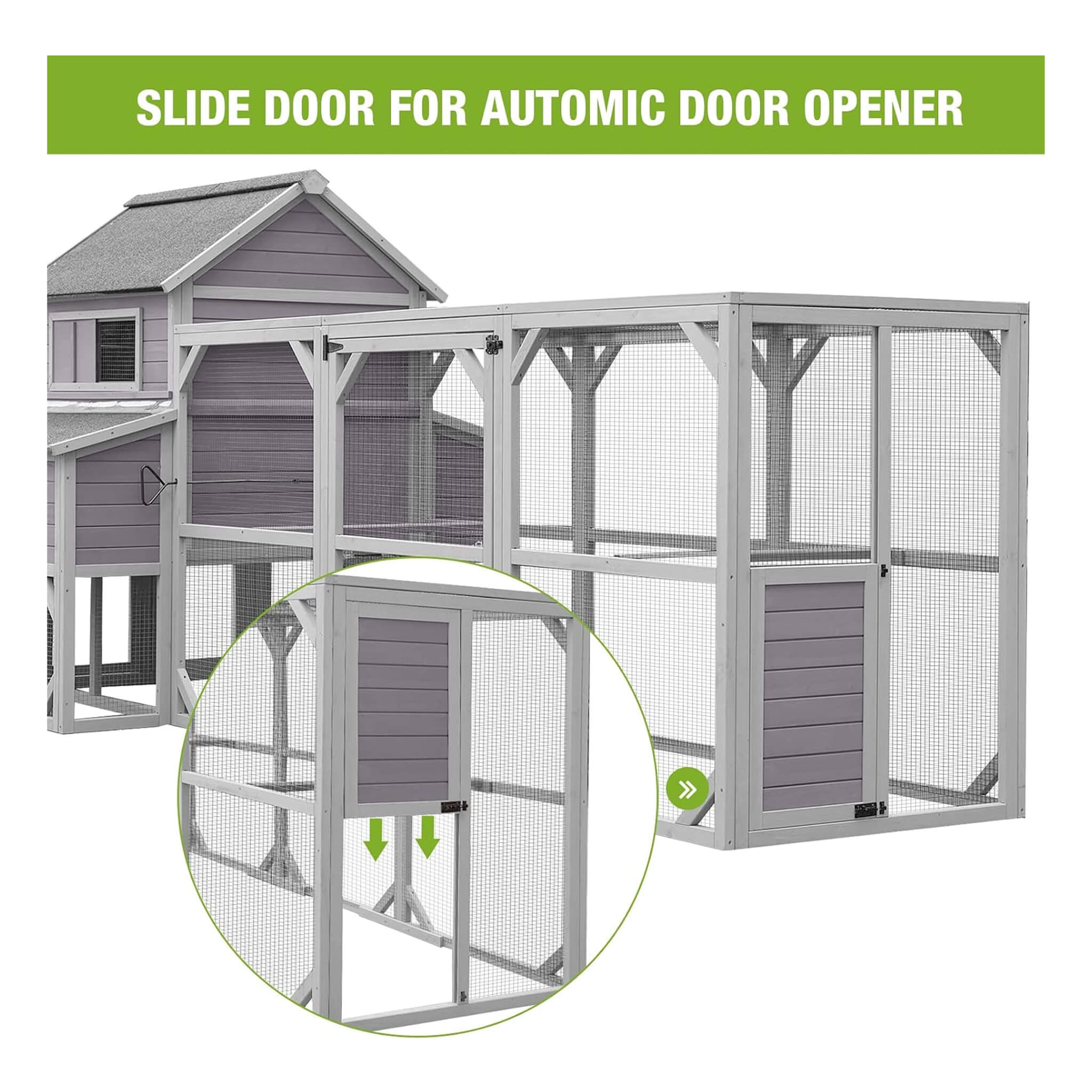 Large 137-Inch Wooden Chicken Coop With Run And 6 Nesting Boxes [10-15 Chickens] (SAK96430) – SAKSBY WHOLESALE, view 7