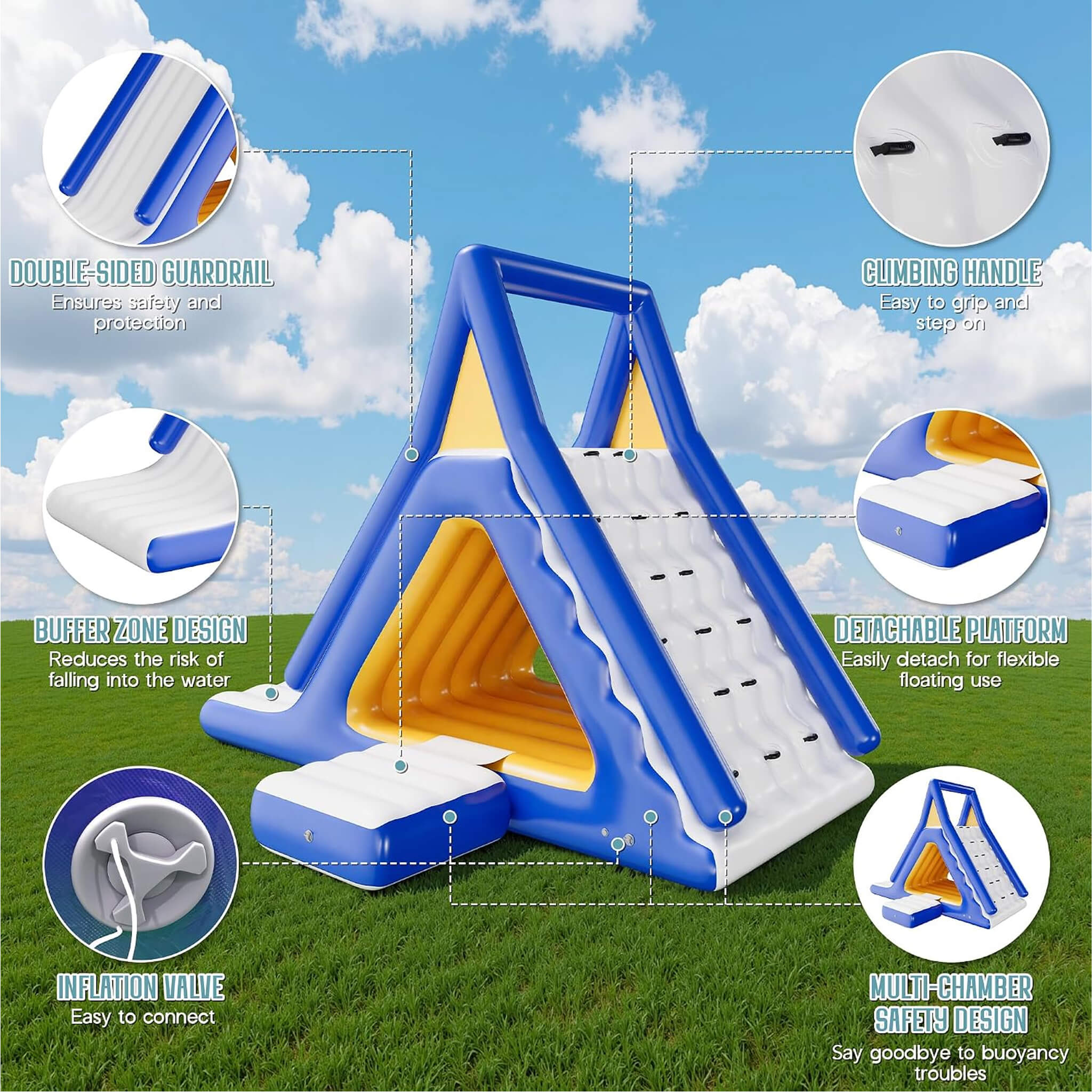 Large 15FT Commercial Inflatable Water Slide With Climbing Handle (SAK98314) – SAKSBY WHOLESALE, view 6