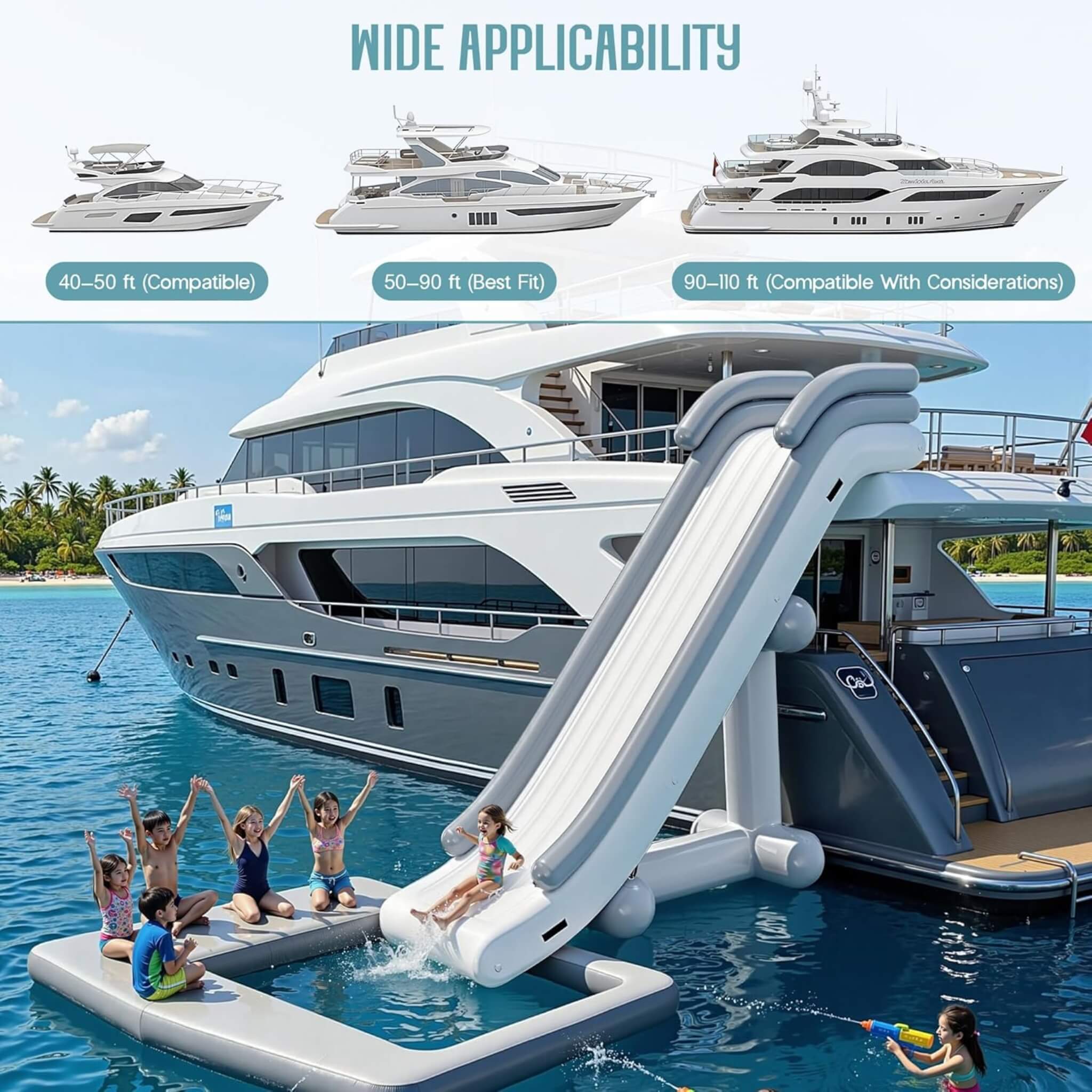 Large 16FT Commercial Inflatable Yacht Water Slide With Pump (SAK48172) – SAKSBY WHOLESALE, view 8