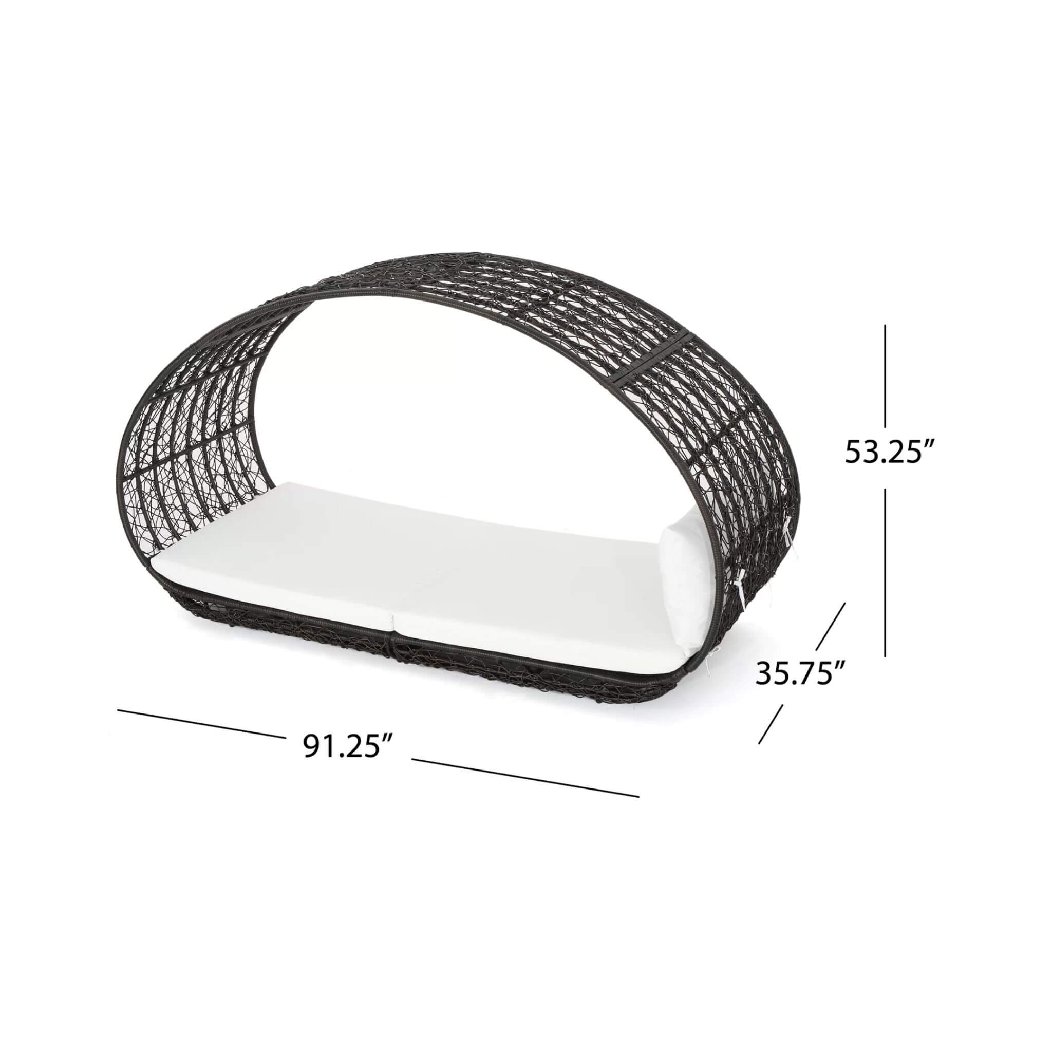 Alora Large 2-Person Abigal Outdoor Wicker Daybed With Aluminum Frame And Cushions (SAK23942) – SAKSBY WHOLESALE, view 9