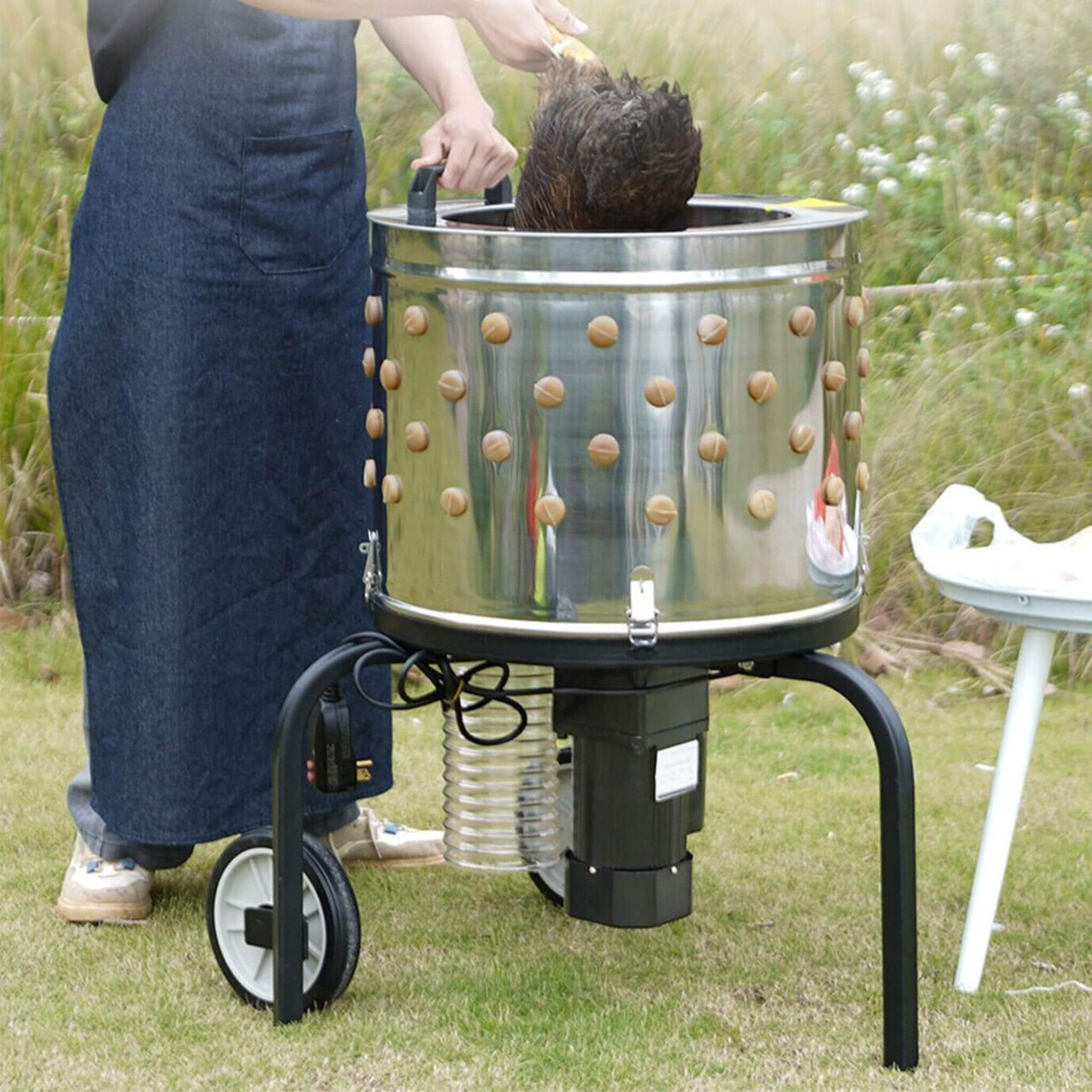Large 20-Inch Heavy-Duty Chicken Defeathering Plucker Machine (SAK35879) – SAKSBY WHOLESALE, view 3