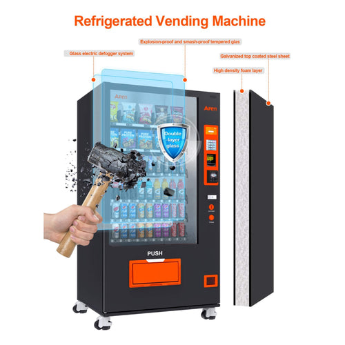 Large 60-Slot Commercial Snack And Drink Refrigerated Combo Vending Machine (SAK58735) – SAKSBY WHOLESALE, view 2