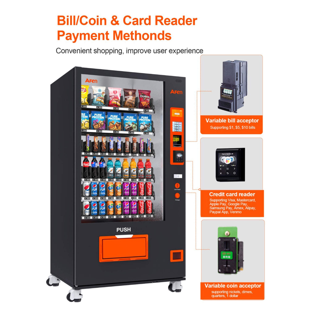 Large 60-Slot Commercial Snack And Drink Refrigerated Combo Vending Machine (SAK58735) – SAKSBY WHOLESALE, view 3