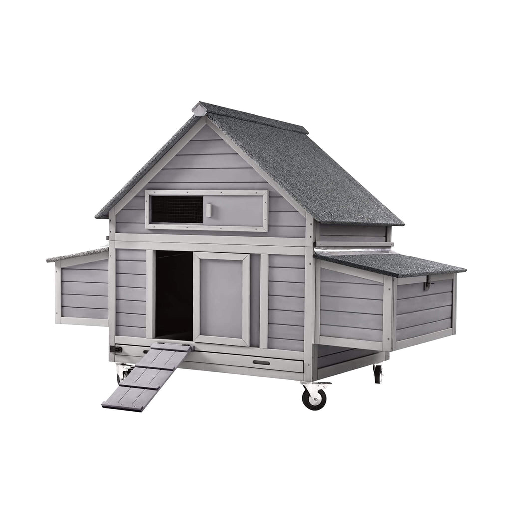 Large 63-Inch Movable Wooden Hen House With Wheels And Nesting Box (SAK50791) – SAKSBY WHOLESALE, view 3