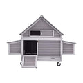 Large 63-Inch Movable Wooden Hen House With Wheels And Nesting Box (SAK50791) – SAKSBY WHOLESALE