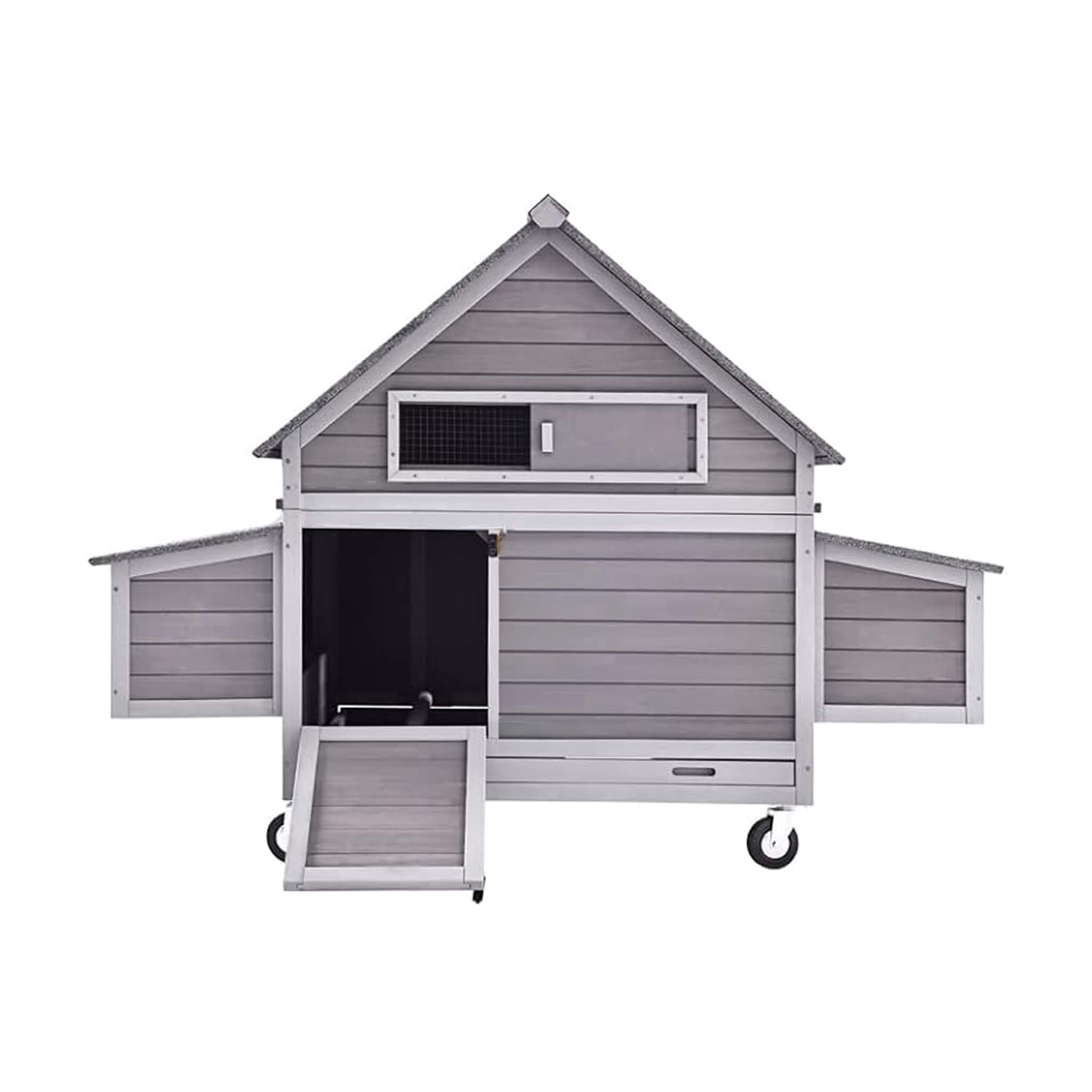 Large 63-Inch Movable Wooden Hen House With Wheels And Nesting Box (SAK50791) – SAKSBY WHOLESALE
