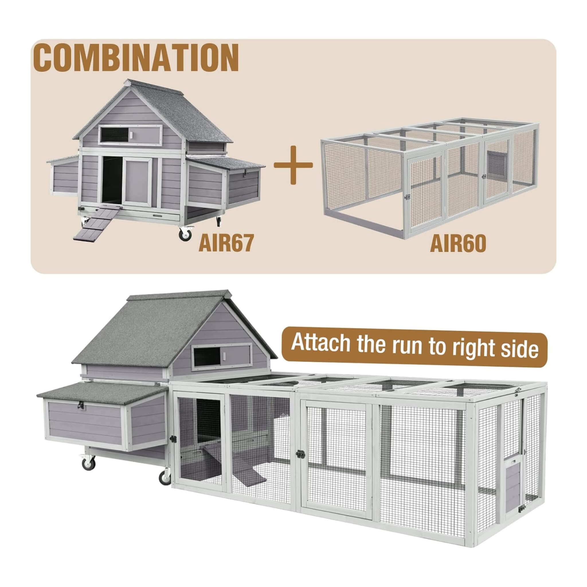 Large 63-Inch Movable Wooden Hen House With Wheels And Nesting Box (SAK50791) – SAKSBY WHOLESALE, view 5