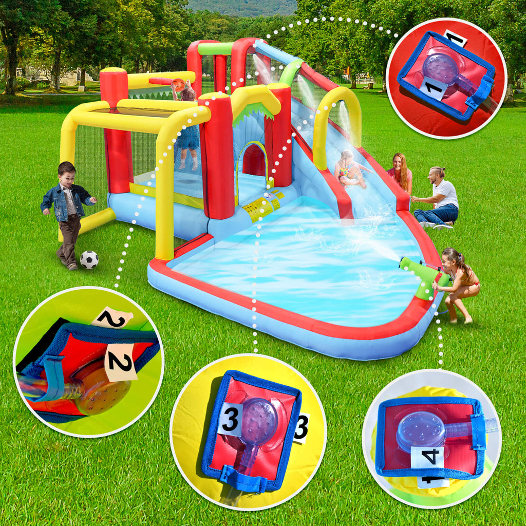 Large 7-In-1 Inflatable Water Slide Bouncer Pool With Climbing Wall (SAK60841) – SAKSBY WHOLESALE, view 10