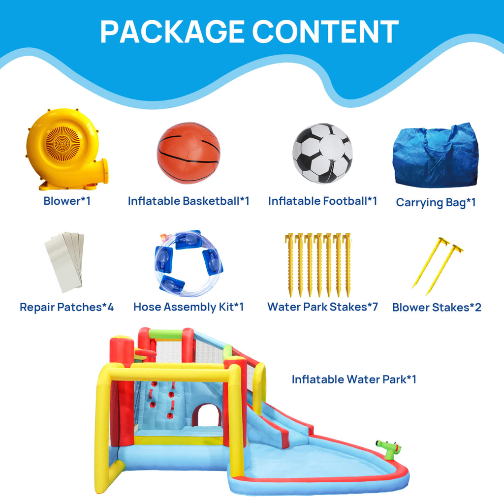 Large 7-In-1 Inflatable Water Slide Bouncer Pool With Climbing Wall (SAK60841) – SAKSBY WHOLESALE, view 11