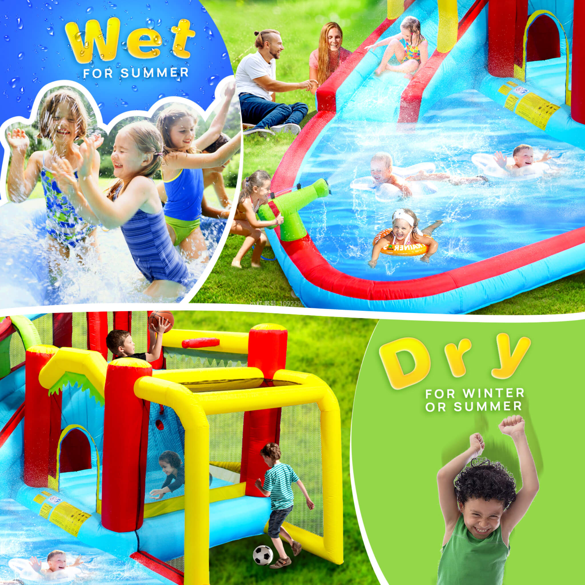 Large 7-In-1 Inflatable Water Slide Bouncer Pool With Climbing Wall (SAK60841) – SAKSBY WHOLESALE, view 12