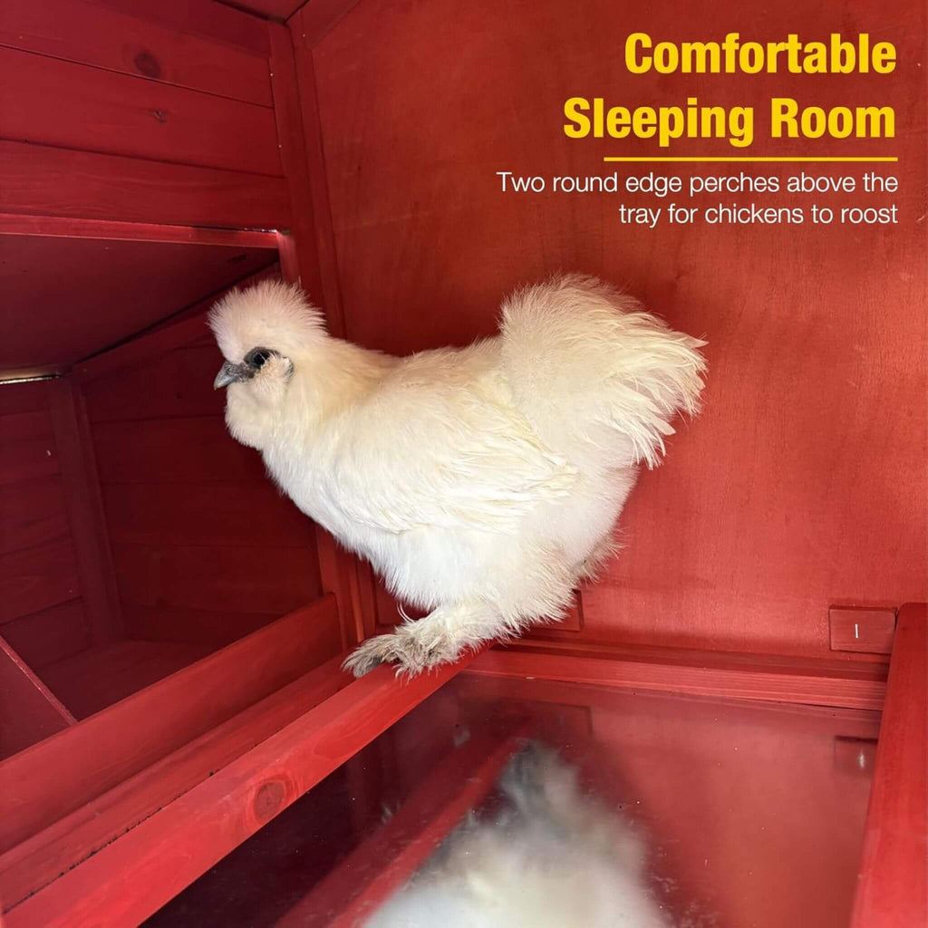 Large 73-Inch Portable Chicken Coop With Wheels And Nesting Box (SAK27495) – SAKSBY WHOLESALE, view 3