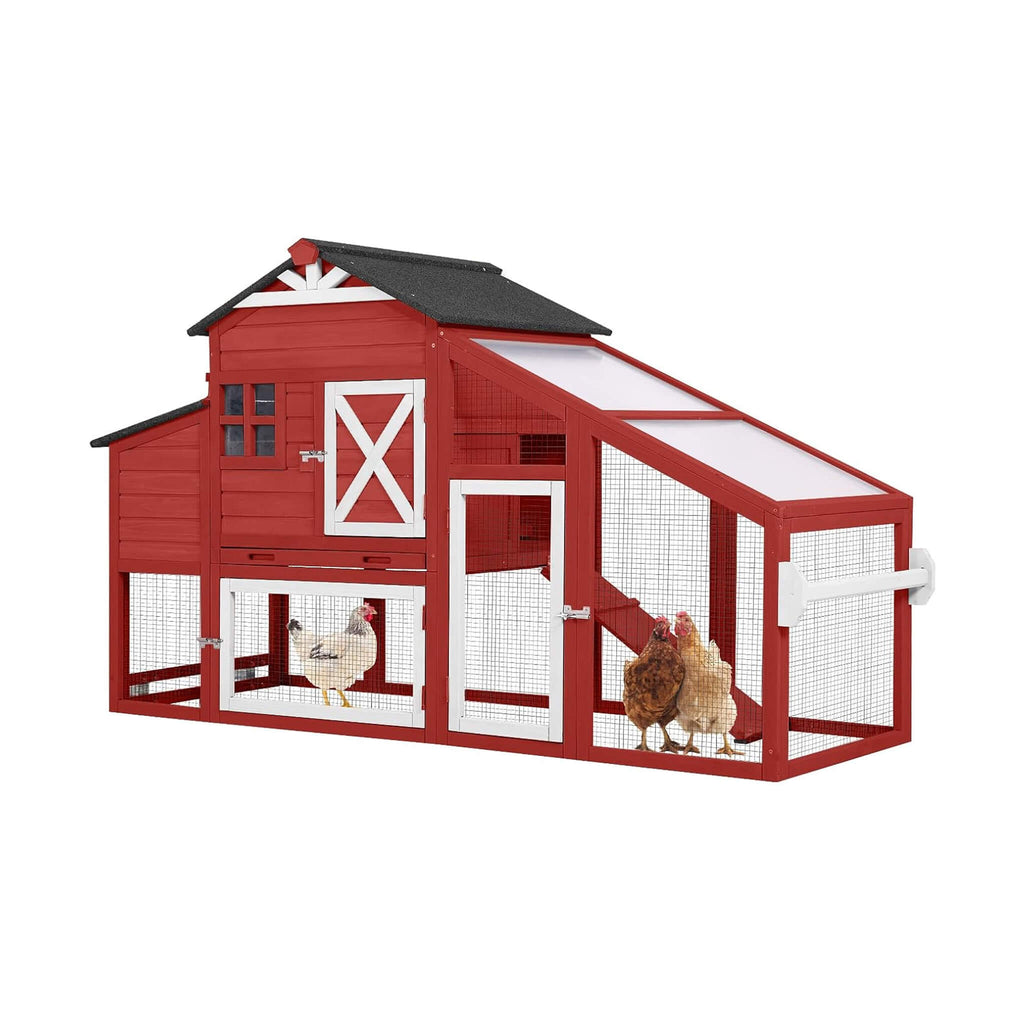 Large 73-Inch Portable Chicken Coop With Wheels And Nesting Box (SAK27495) – SAKSBY WHOLESALE