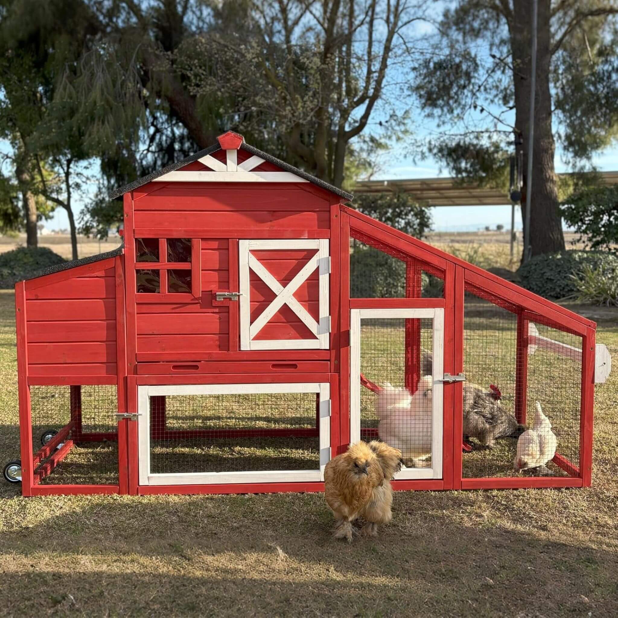 Large 73-Inch Portable Chicken Coop With Wheels And Nesting Box (SAK27495) – SAKSBY WHOLESALE, view 8