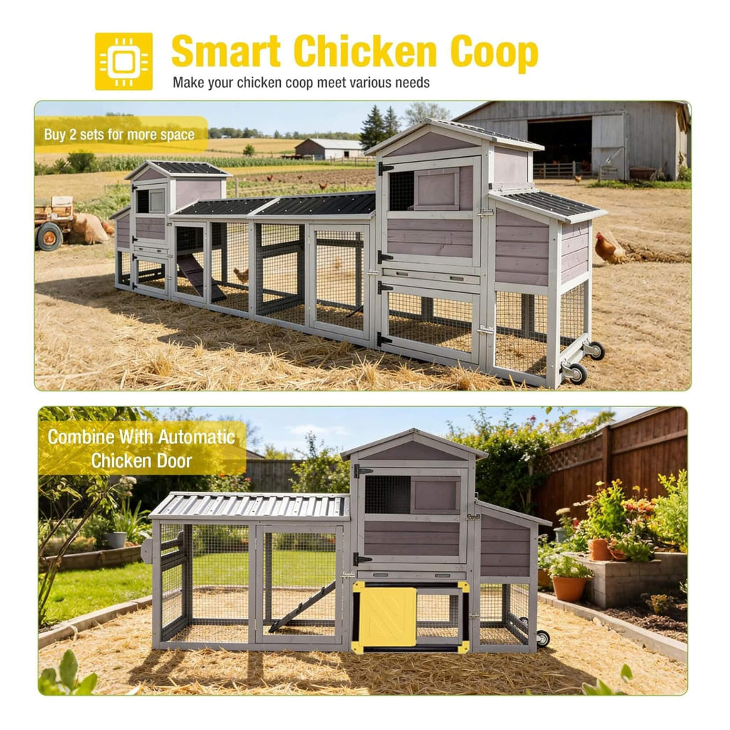 Large 83-Inch Mobile Chicken Coop With Wheels And Nesting Box [4-6 Chickens] (SAK81360) – SAKSBY WHOLESALE, view 3